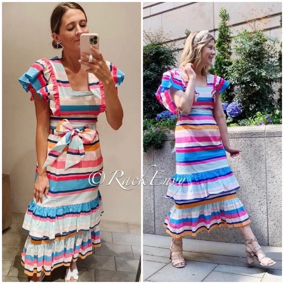 NEW ANTHROPOLOGIE TRACY REESE RUFFLED MAXI DRESS